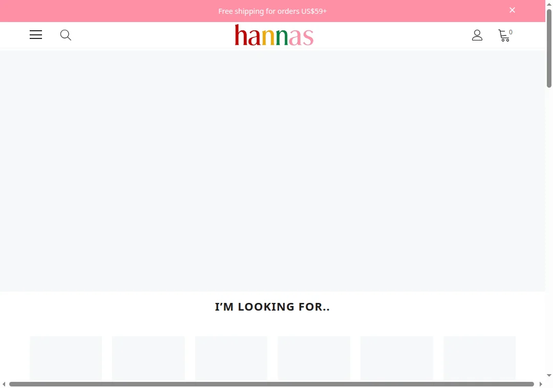 Screenshot of littlehannas.com homepage