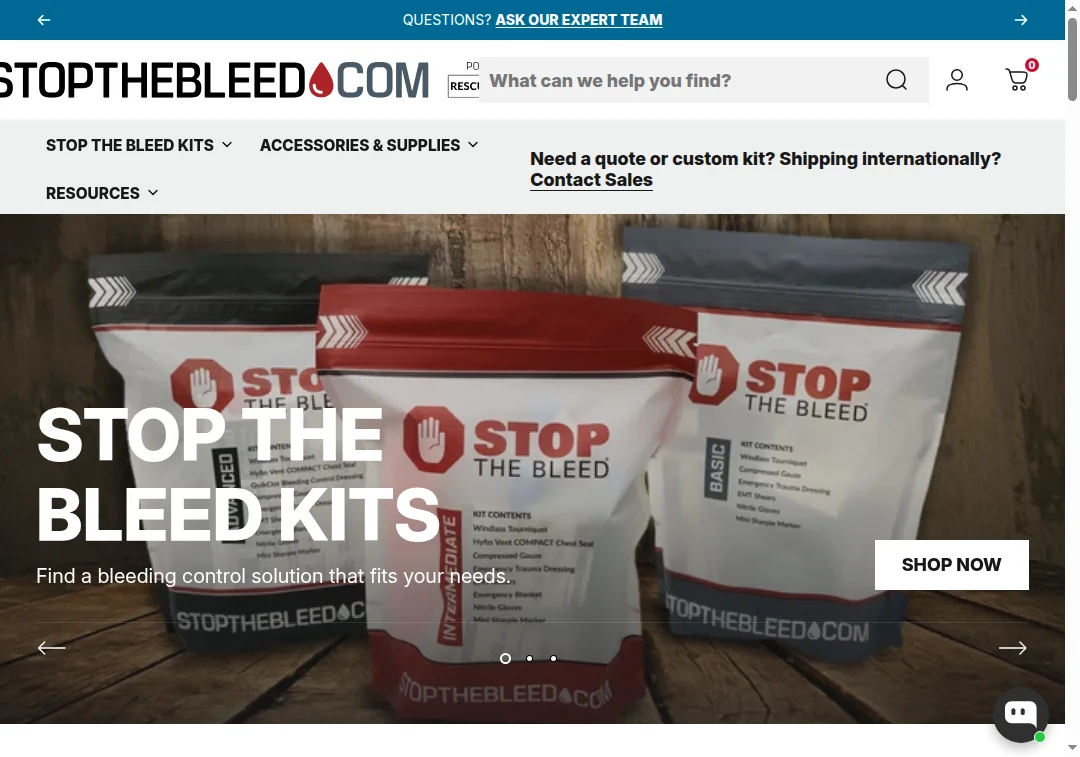 Screenshot of stopthebleed.com homepage